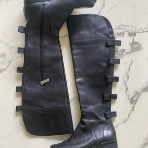 Ellen Tracy leather over the knee boot with bows size 6